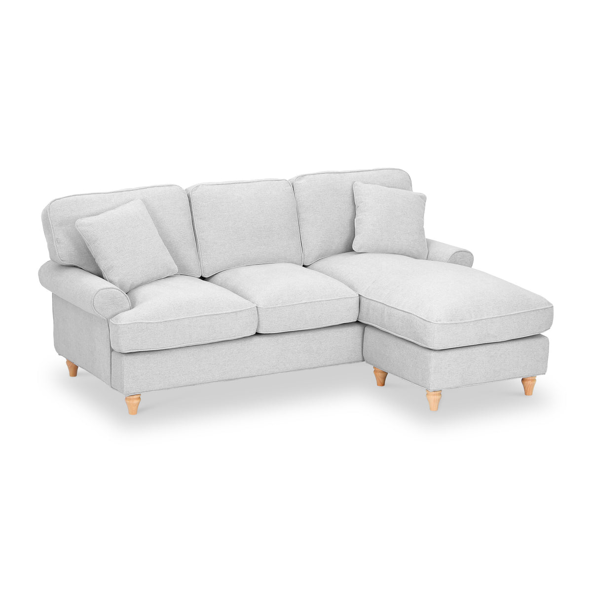 Alfie Woven Light Grey Right Hand Chaise Sofa from Roseland Furniture