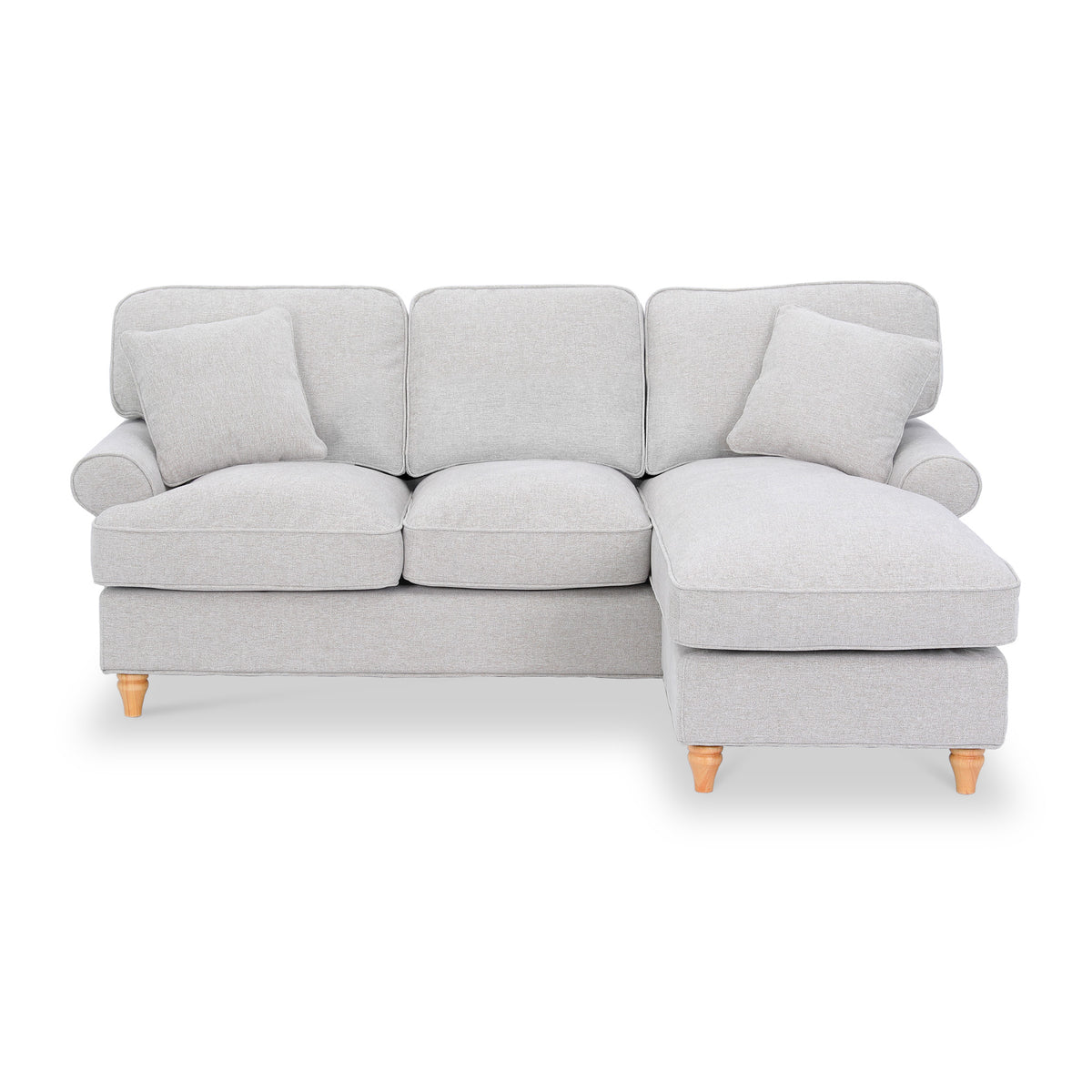 Alfie Woven Light Grey Right Hand Chaise Sofa from Roseland Furniture