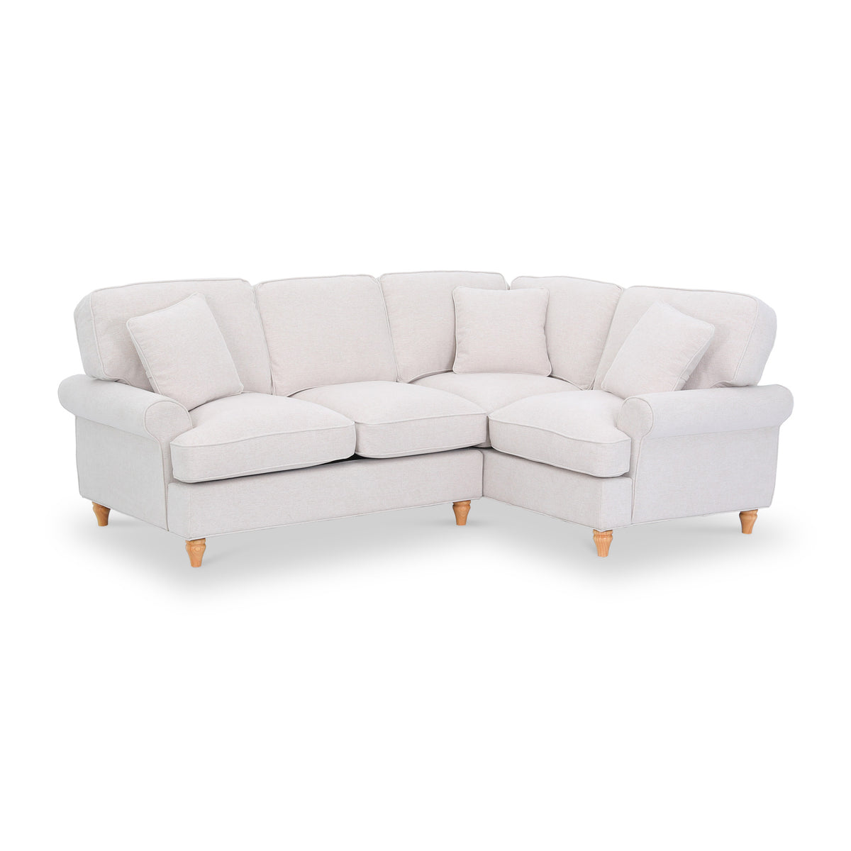 Alfie Woven Cream Right Hand Corner Sofa from Roseland Furniture