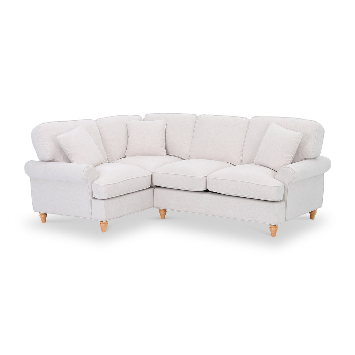 Alfie Woven Cream Left Hand Corner Sofa from Roseland Furniture