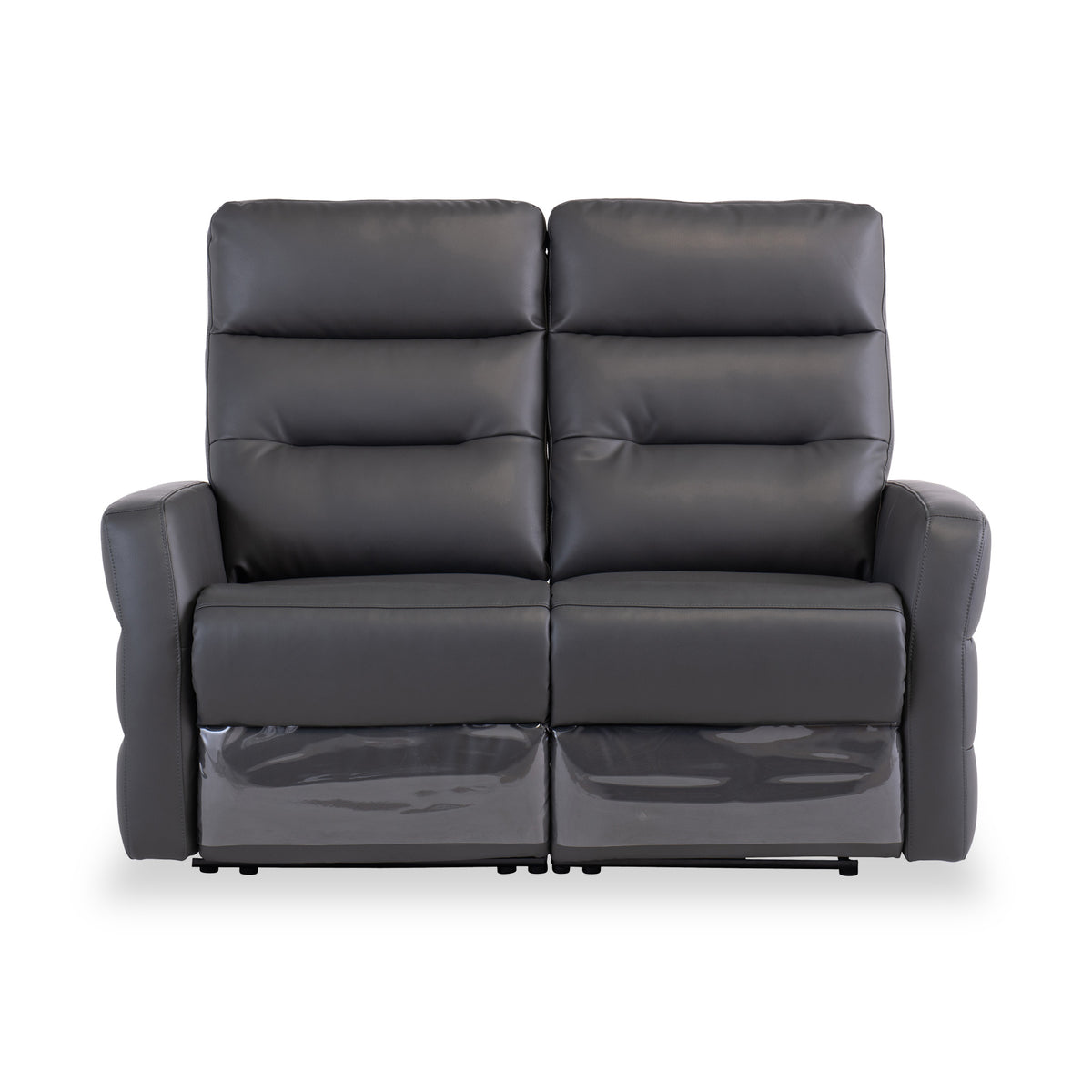 Harlem Charcoal Leather Electric Reclining 2 Seater Sofa from Roseland Furniture