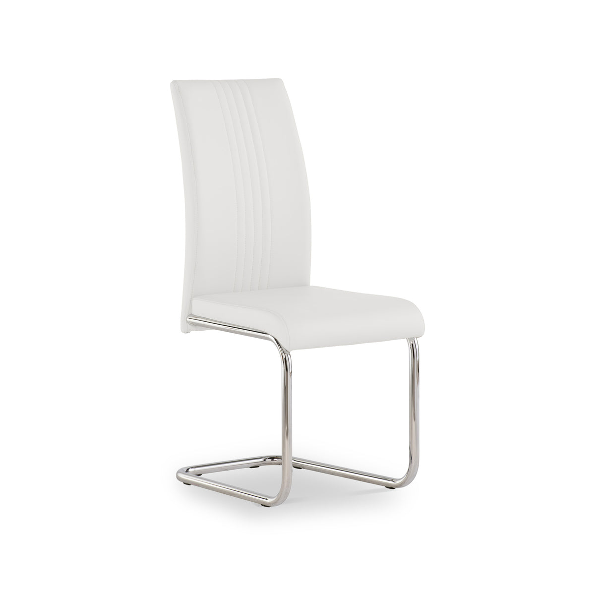 Covent White Faux Leather Dining Chair by Roseland Furniture