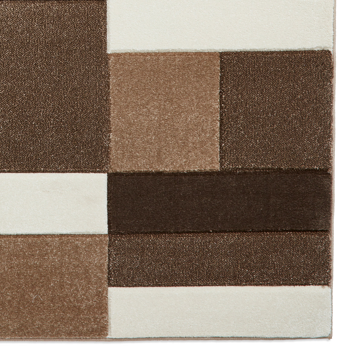 Regis Beige Brown Geometric Cube Rug