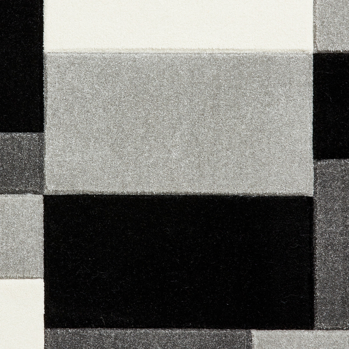 Regis Black Grey Geometric Cube Rug