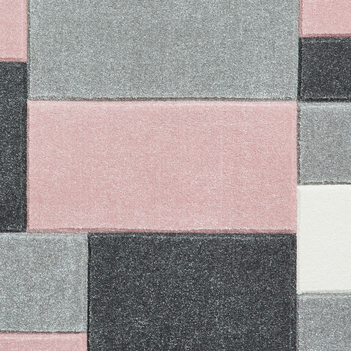 Regis Rose Pink Grey Geometric Cube Rug