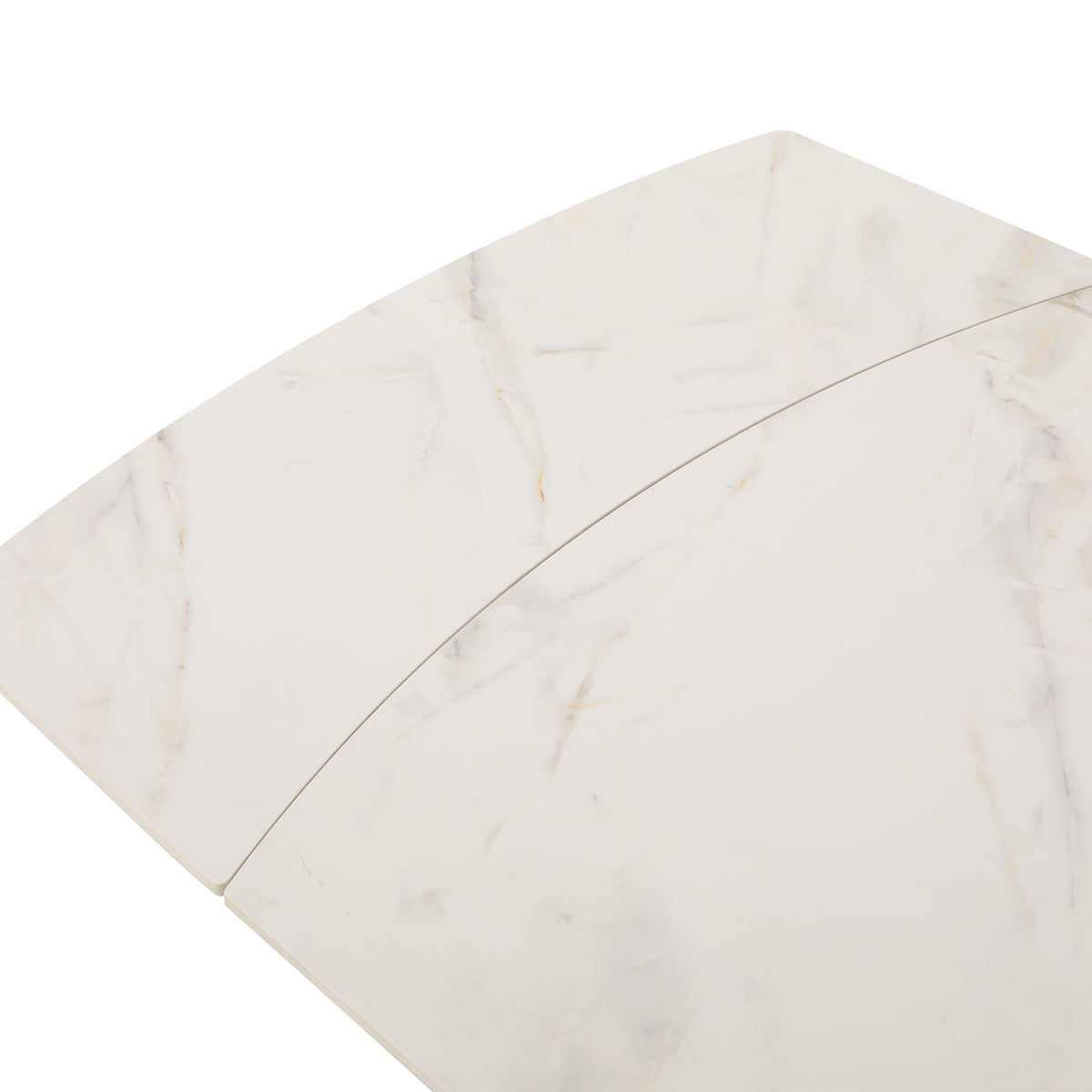Draven 140 200cm Extending Dining Table White Gold Marble from Roseland Furniture