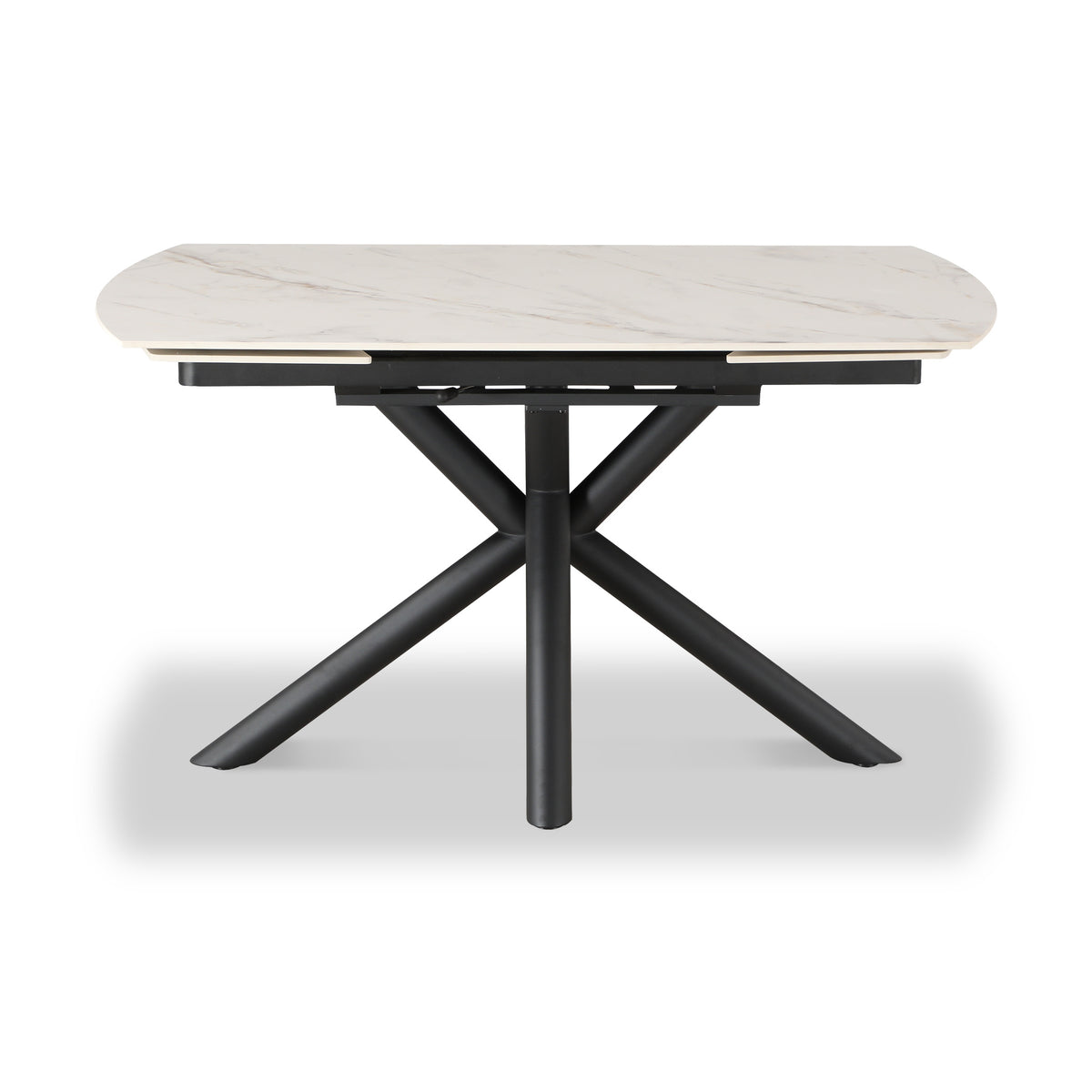 Draven 140 200cm Extending Dining Table White Gold Marble from Roseland Furniture