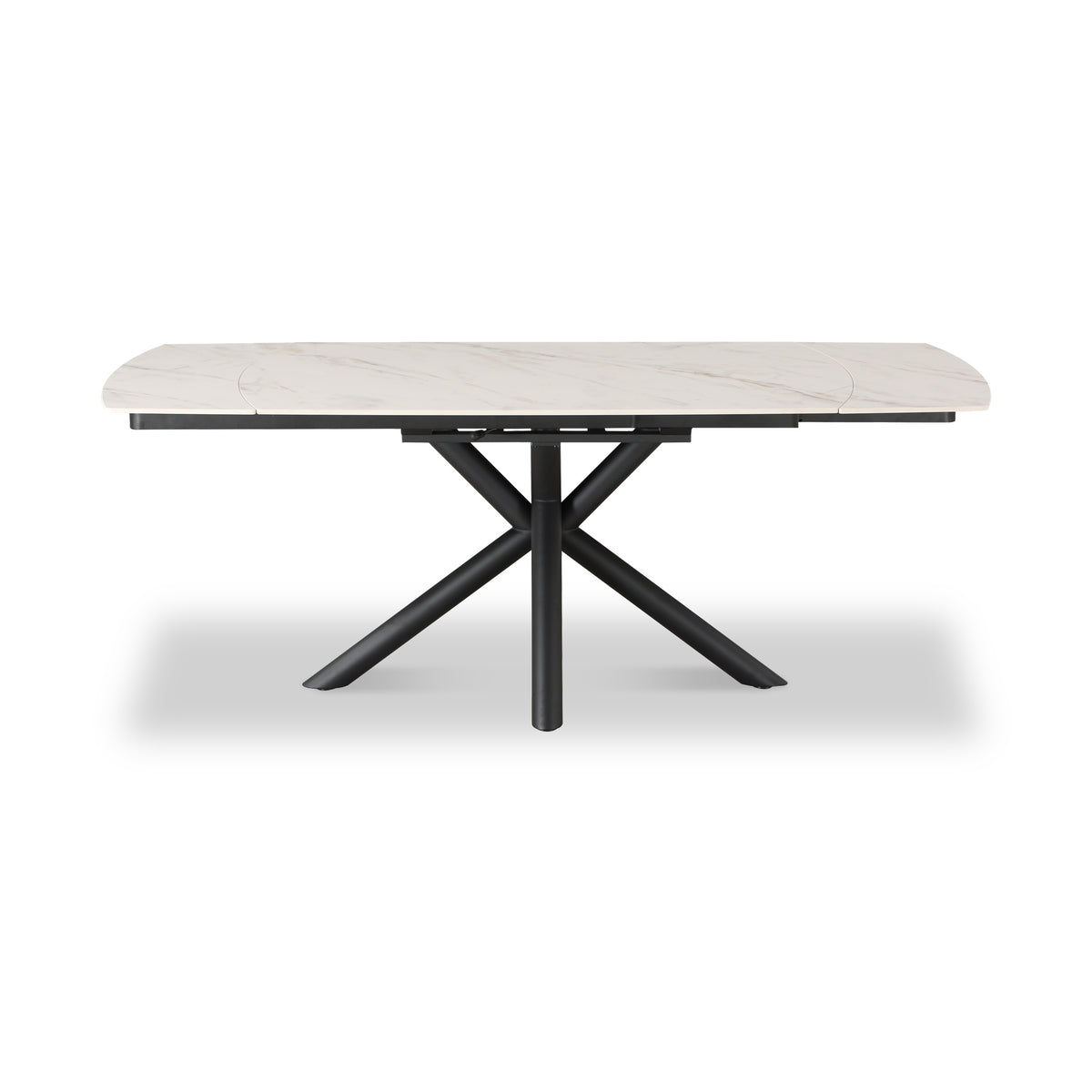 Draven 140 200cm Extending Dining Table White Gold Marble from Roseland Furniture