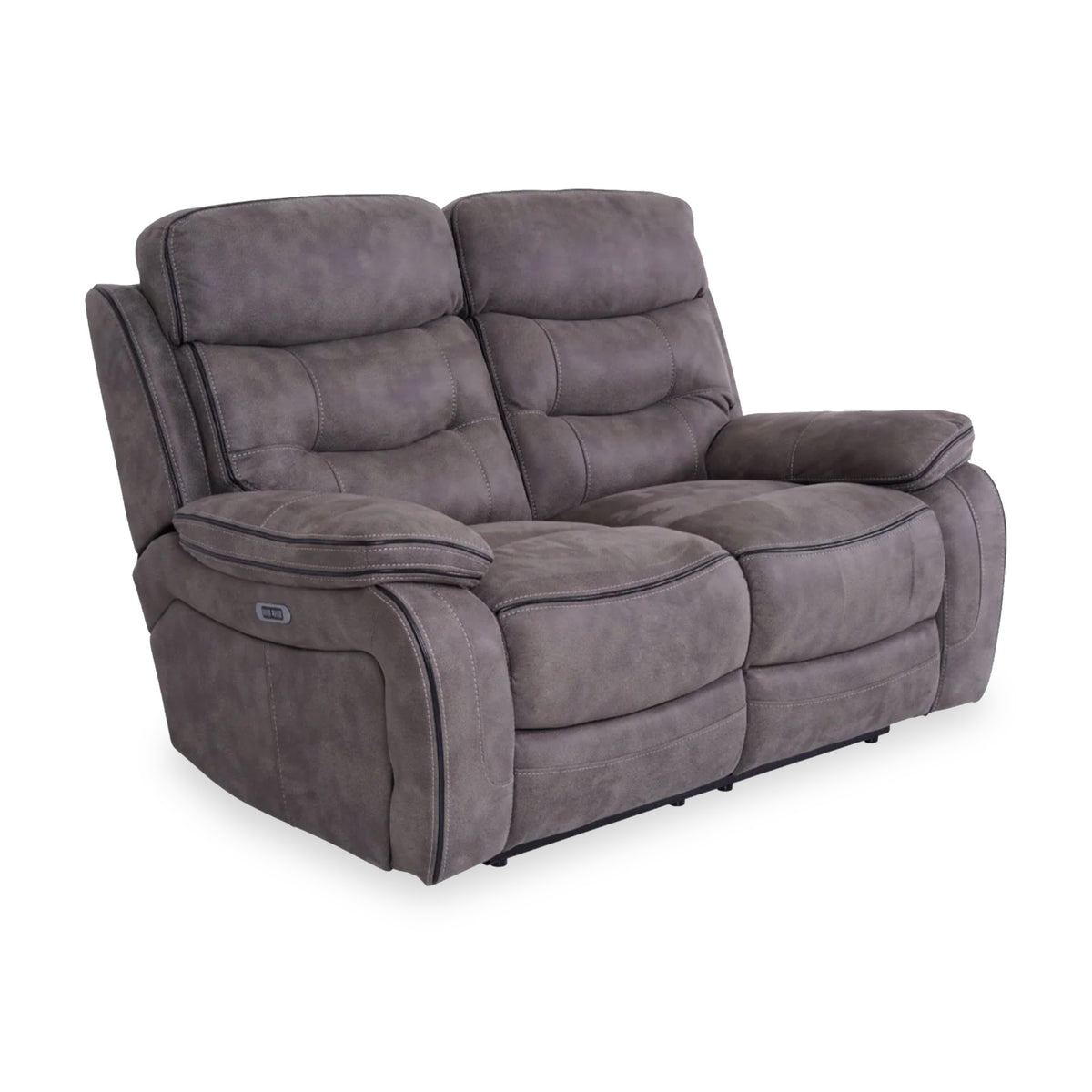Stanford Charcoal Leather Electric Reclining 2 Seater Sofa from Roseland Furniture