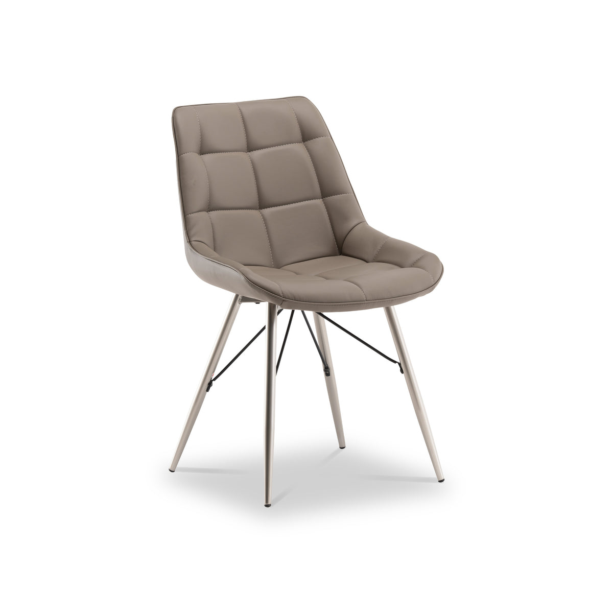 Ana Taupe Faux Leather Dining Chair by Roseland Furniture