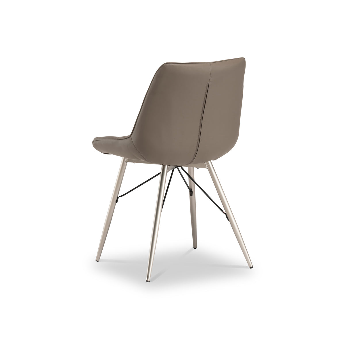 Ana Taupe Faux Leather Dining Chair by Roseland Furniture