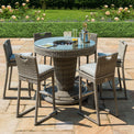 Maze Oxford 6 Seat Round Rattan Bar Set with Ice Bucket from Roseland Furniture