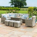 Maze Oxford Outdoor Corner Rattan Dining Set with Rising Table