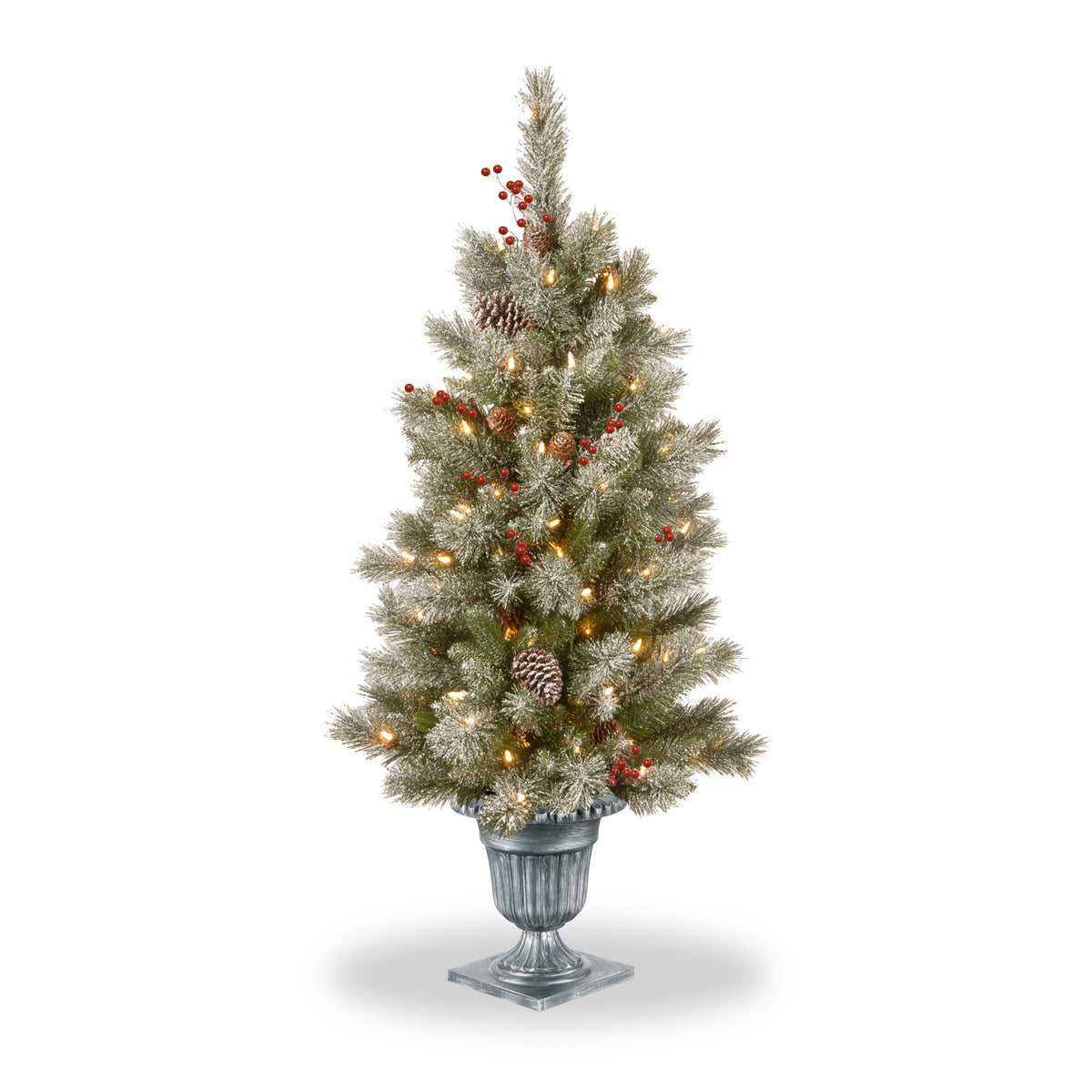 Snowy Bristle Berry Warm White LED 4ft Christmas Tree from Roseland