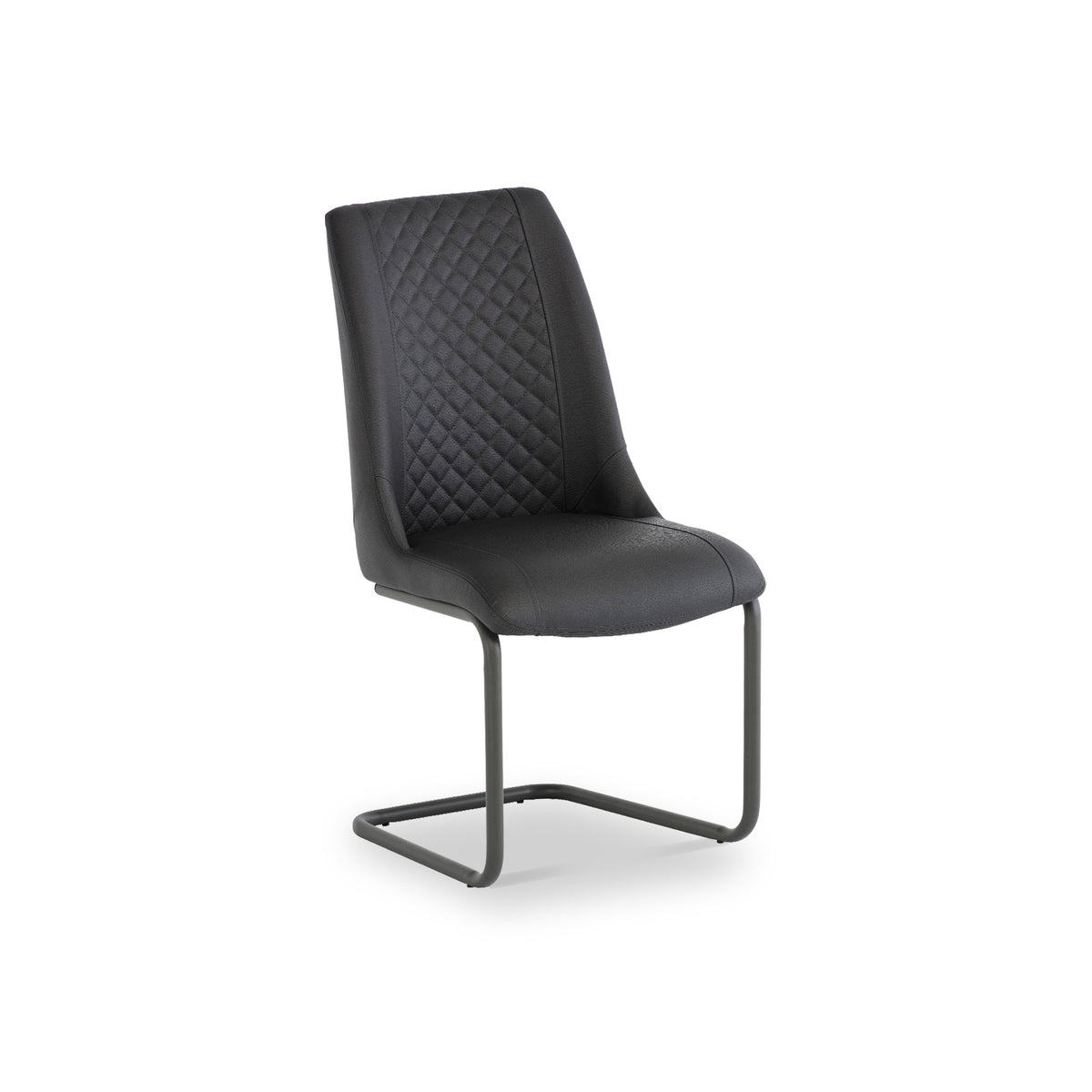 Eliza Grey Faux Leather Quilted Back Dining Chair by Roseland Furniture