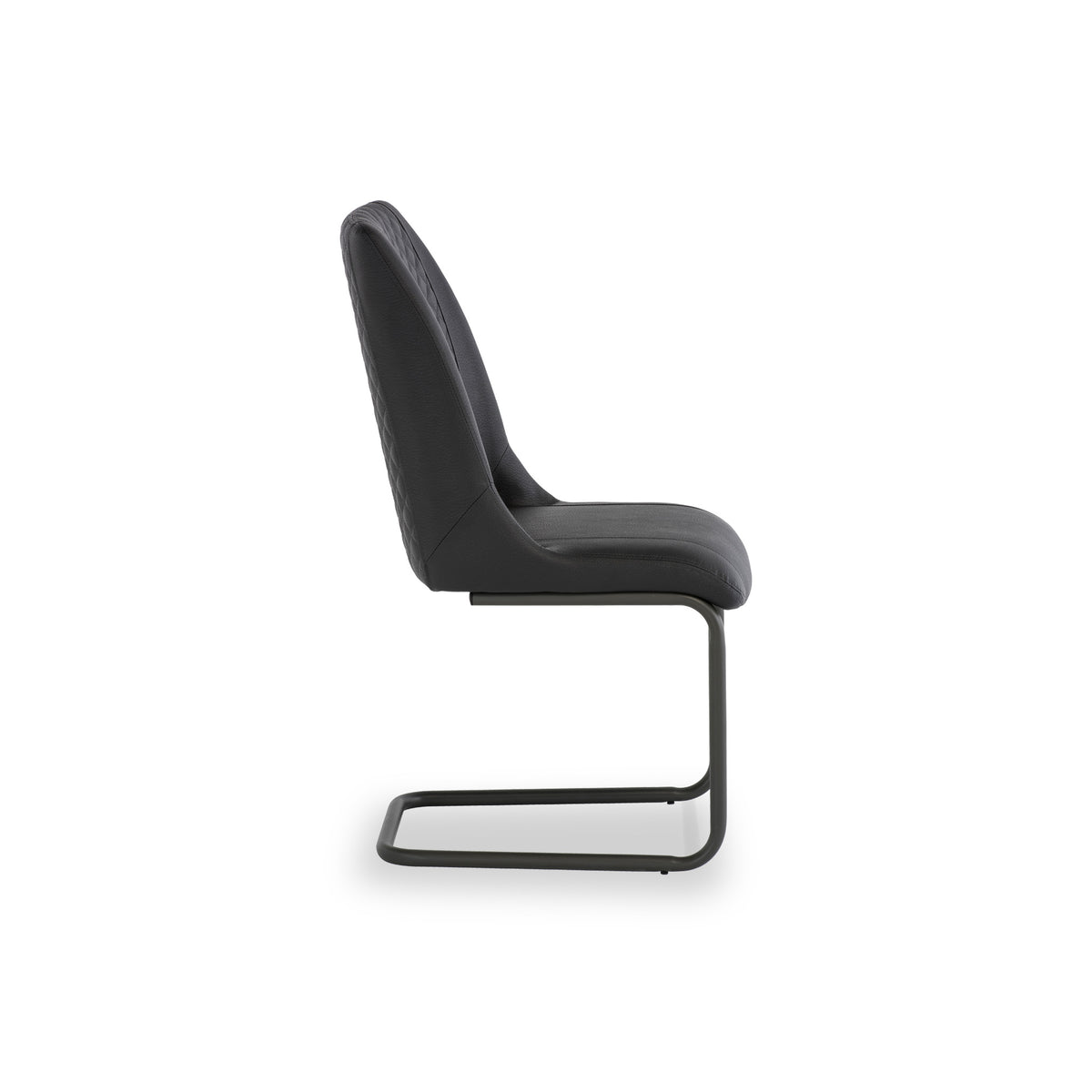 Eliza Grey Faux Leather Quilted Back Dining Chair by Roseland Furniture