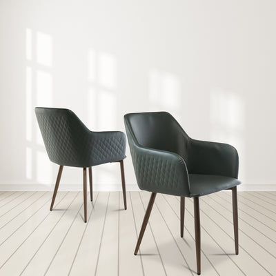 Viktor Faux Leather Quilted Stitch Back Dining Chair