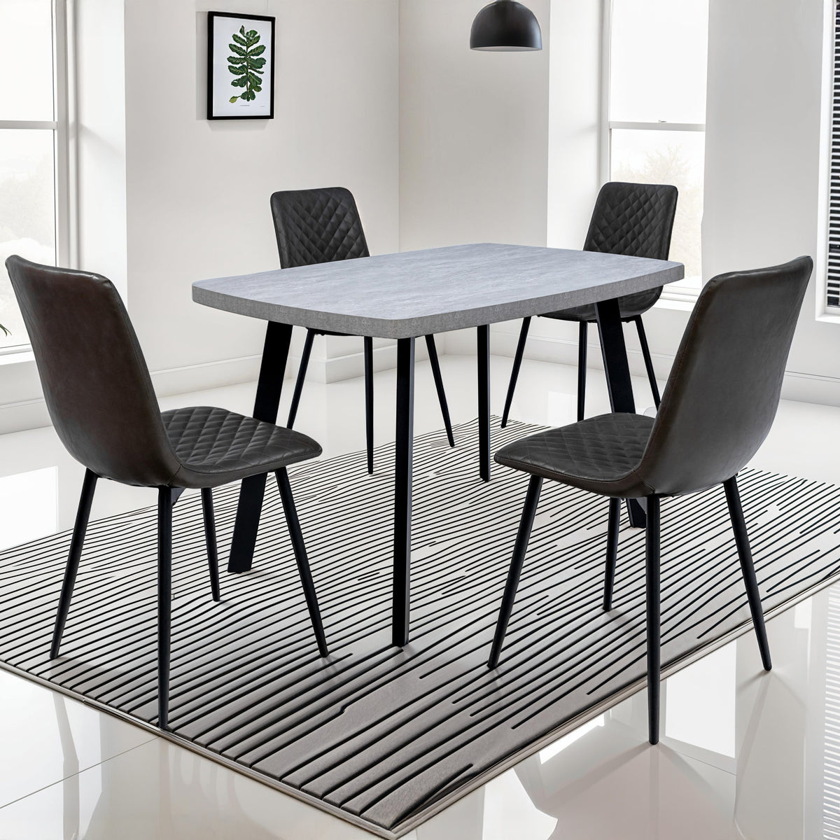 Ciara 120cm Light Grey Dining Table from Roseland Furniture