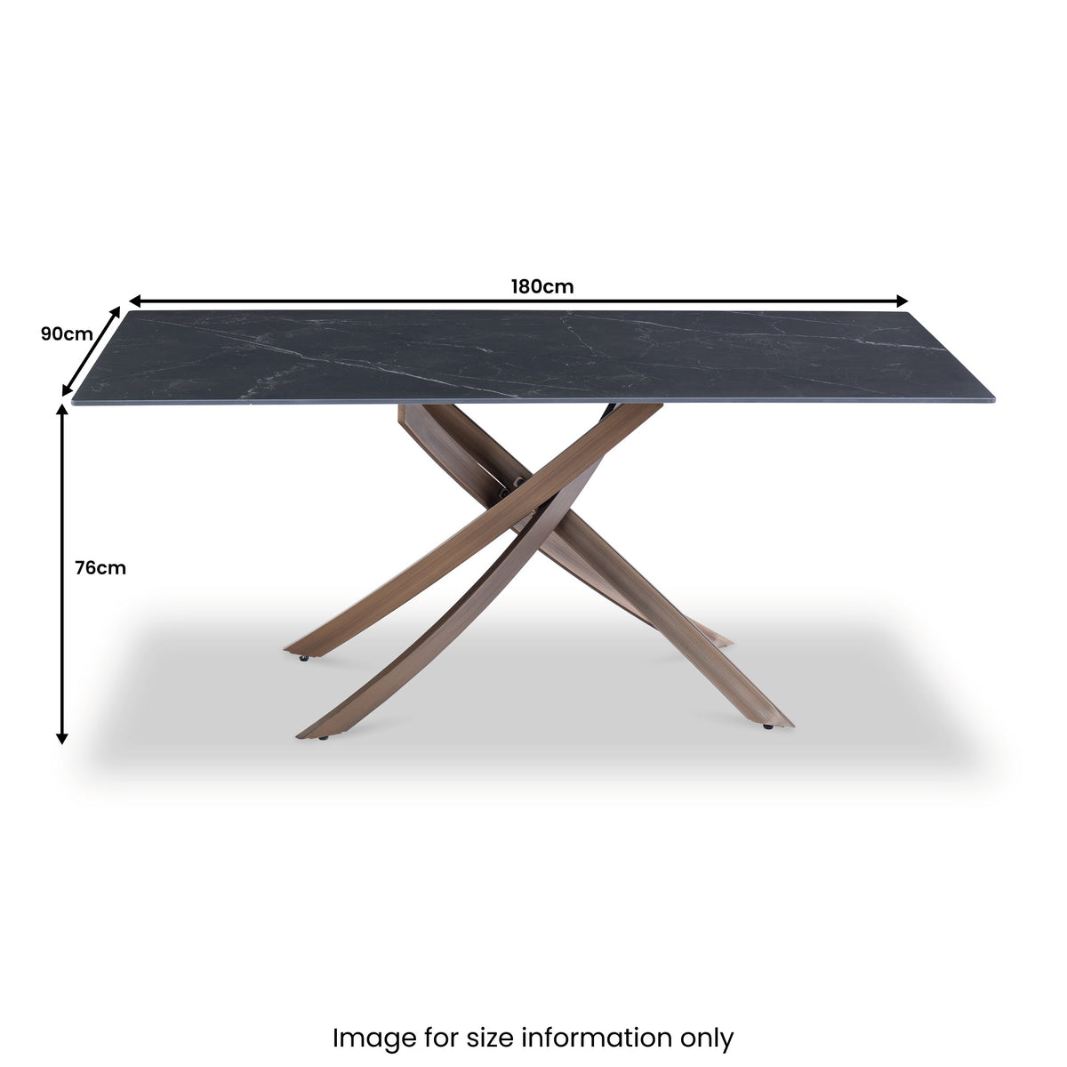 Gwen Black 180cm Sintered Stone Dining Table veining