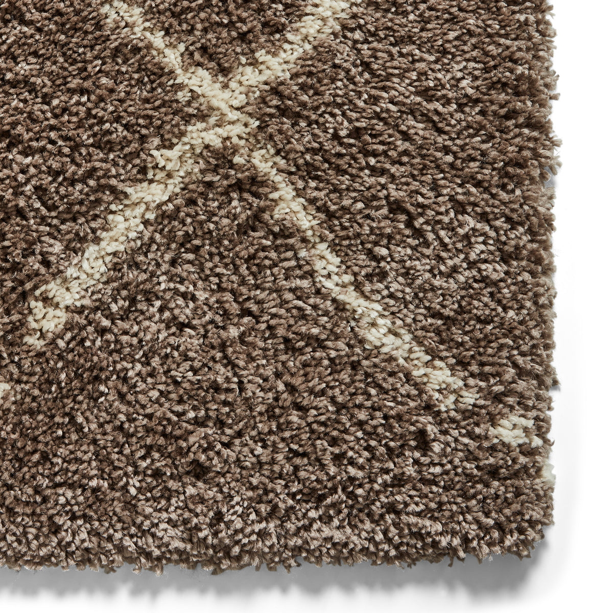 Durham Beige Berber Diamond Shaggy Rug