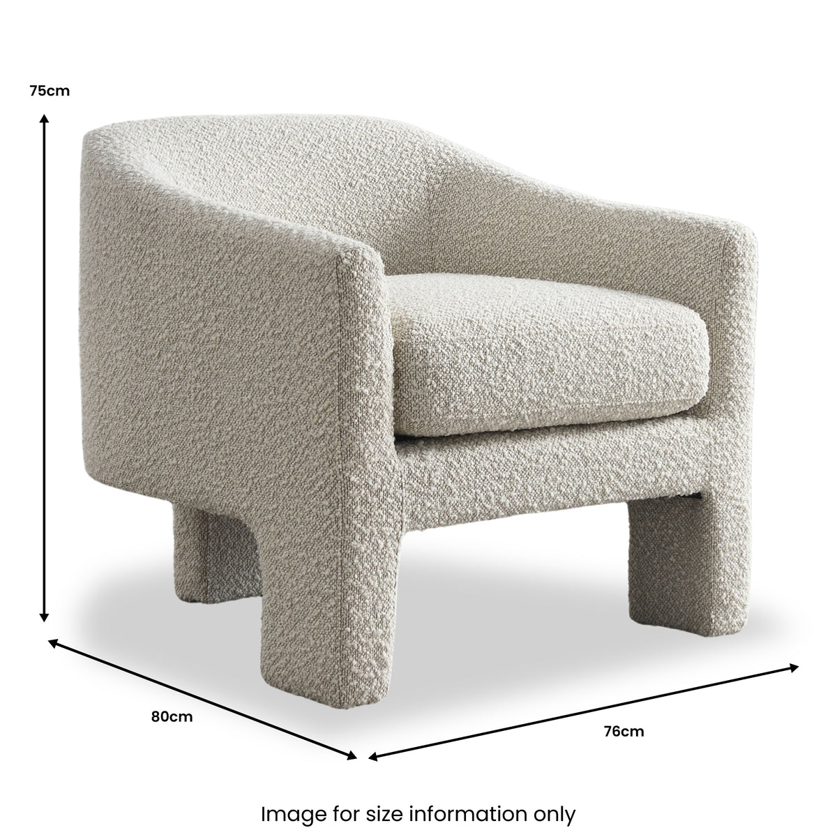 Bronte Boucle Curved Accent Chair from Roseland Furniture