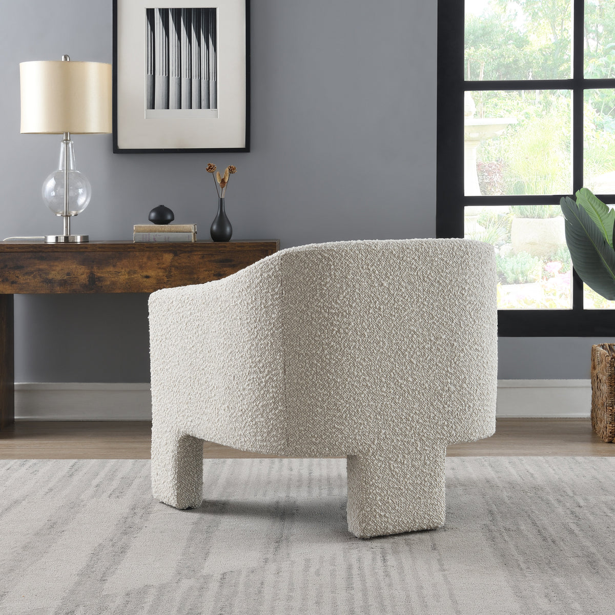 Bronte Boucle Curved Accent Chair from Roseland Furniture