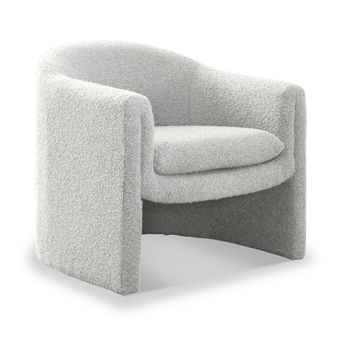 Theon Boucle Curved Accent Chair Cream from Roseland Furniture