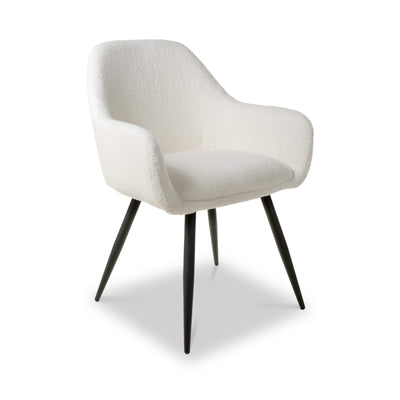 Efan White Boucle Dining Chair
