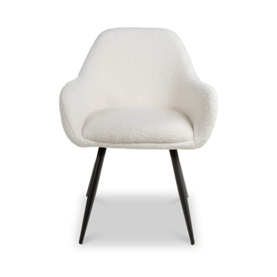 Efan White Boucle Dining Chair