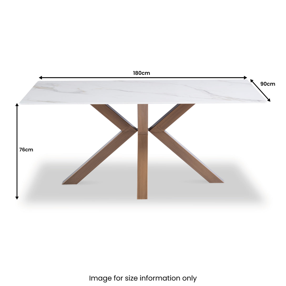 Bowman White & Gold 180cm Sintered Stone Dining Table veining