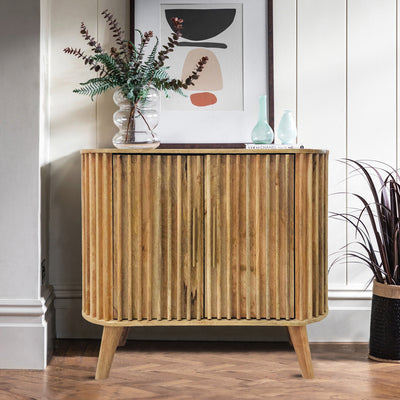 Leo Slatted Mango Wood 2 Door Sideboard