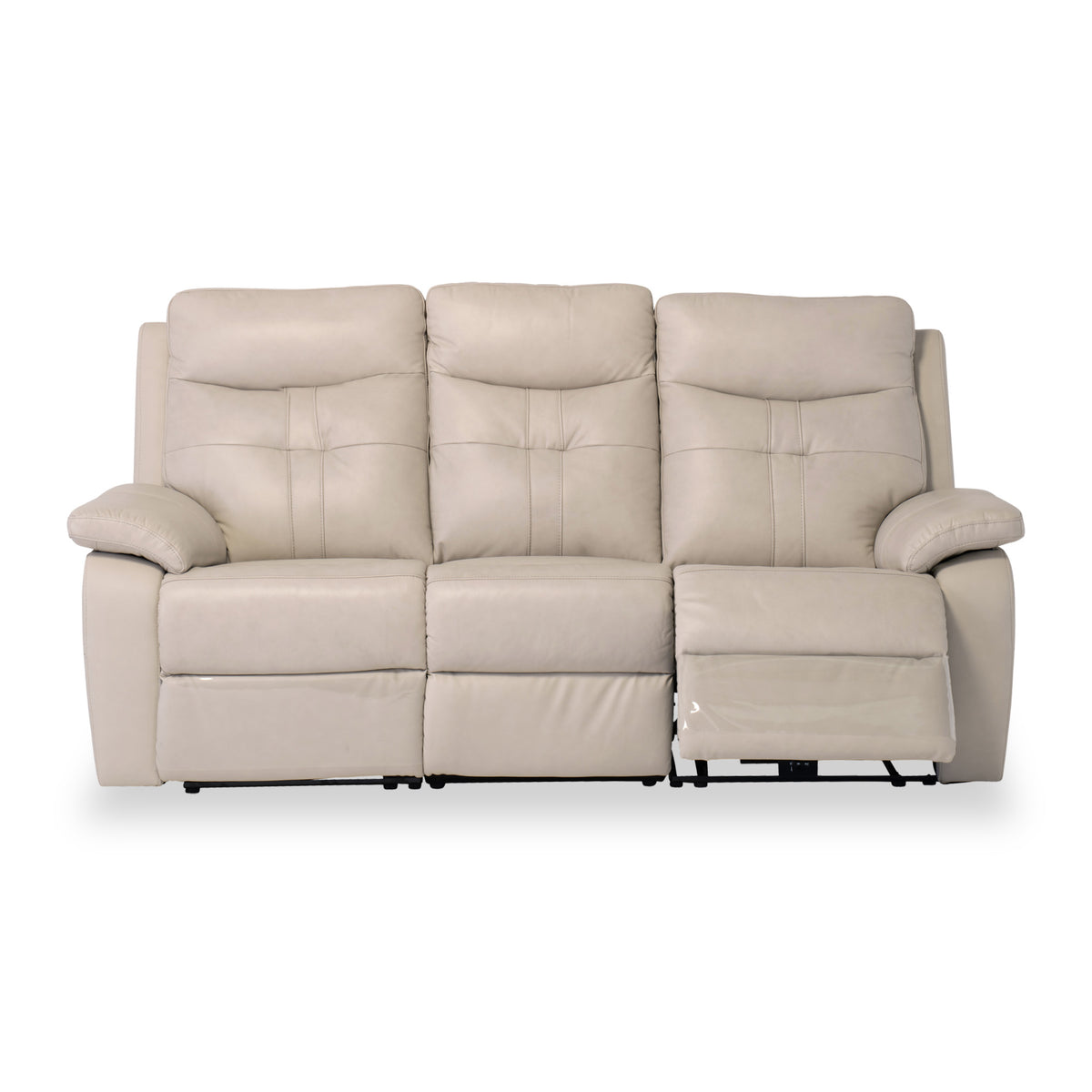 Talbot Light Stone Leather Electric Reclining 3 Seater Sofa from Roseland Furniture