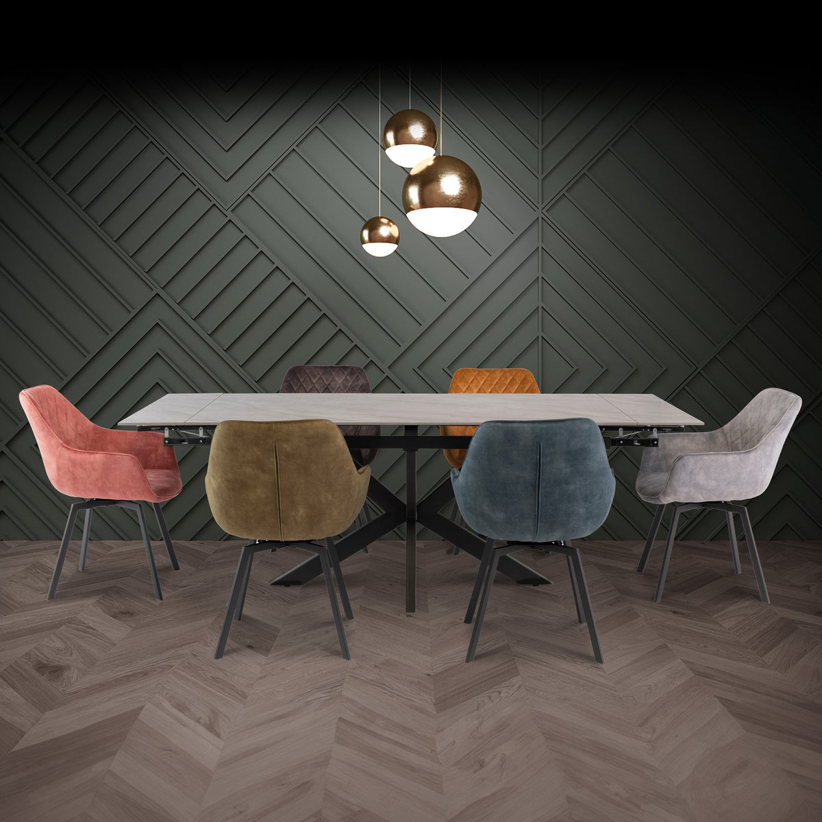 Wickham Grey Rectangular Extending Dining Table for dining table