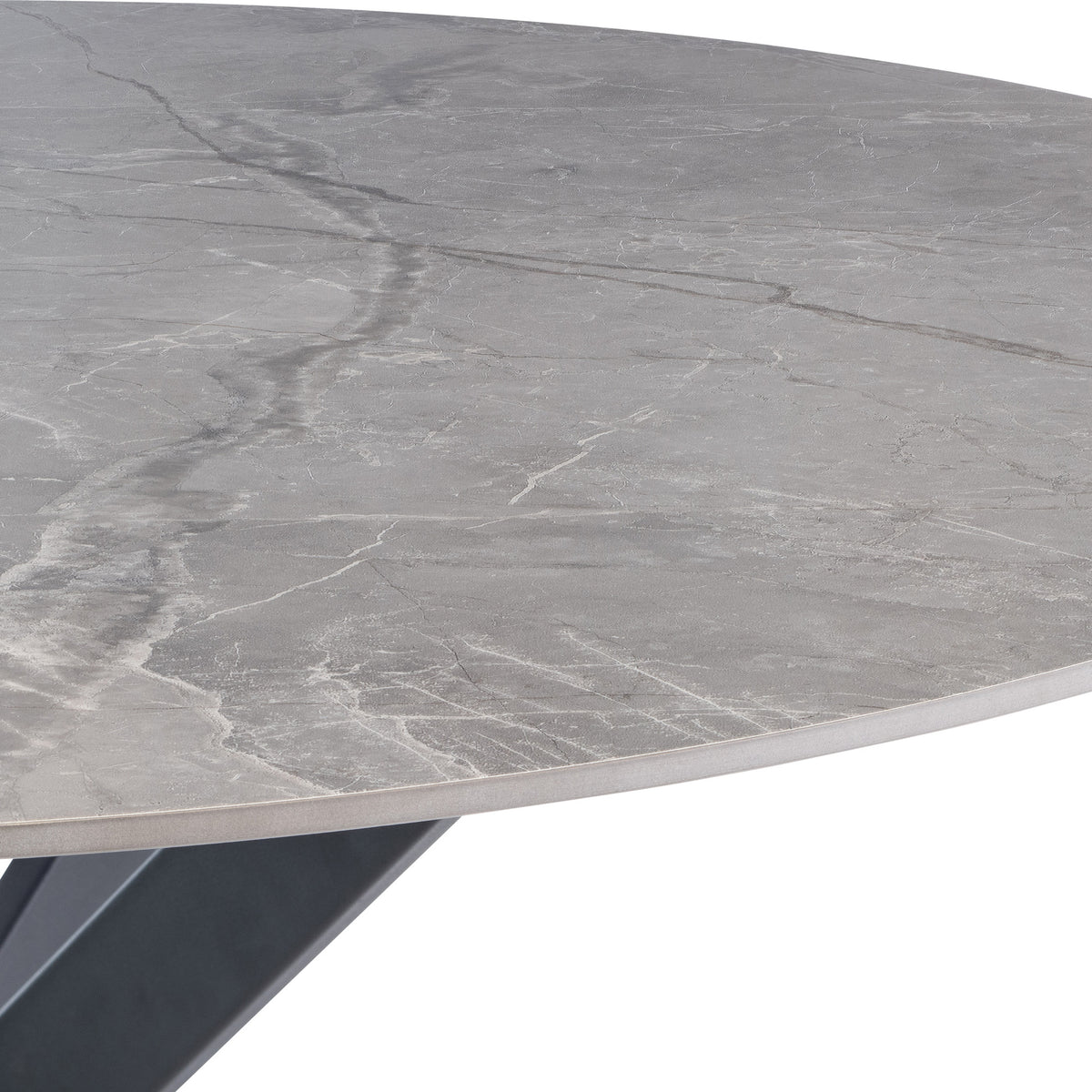 Perry Grey 120cm Sintered Stone Round Dining Table