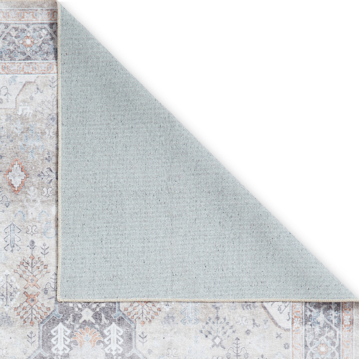 Lincoln Beige Distressed Medallion Rug