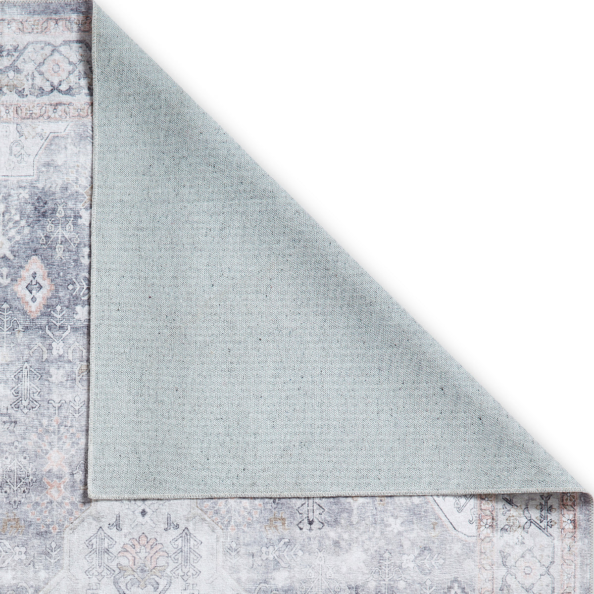 Lincoln Grey Distressed Medallion Rug