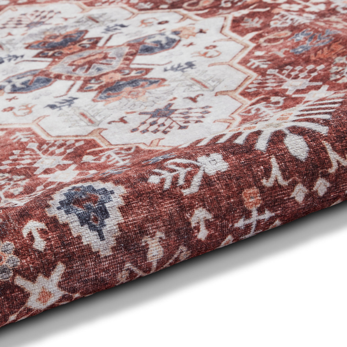 Lincoln Red Distressed Medallion Rug