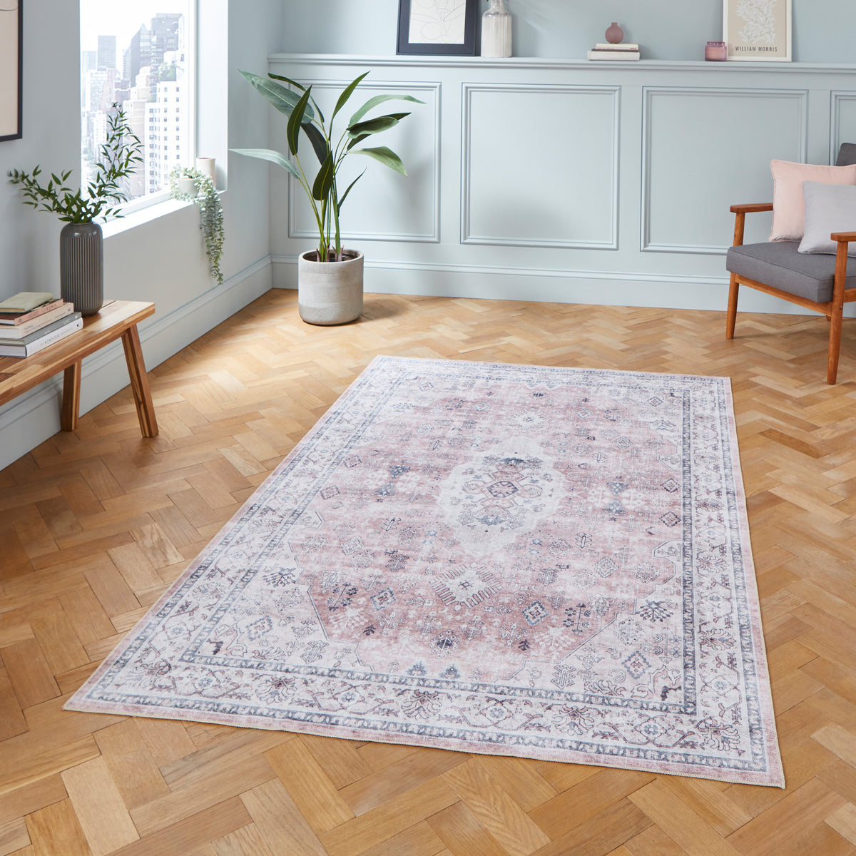 Lincoln Distressed Medallion Rug
