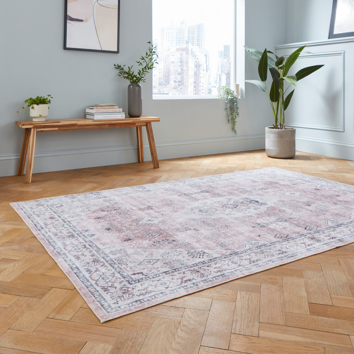 Lincoln Distressed Medallion Rug