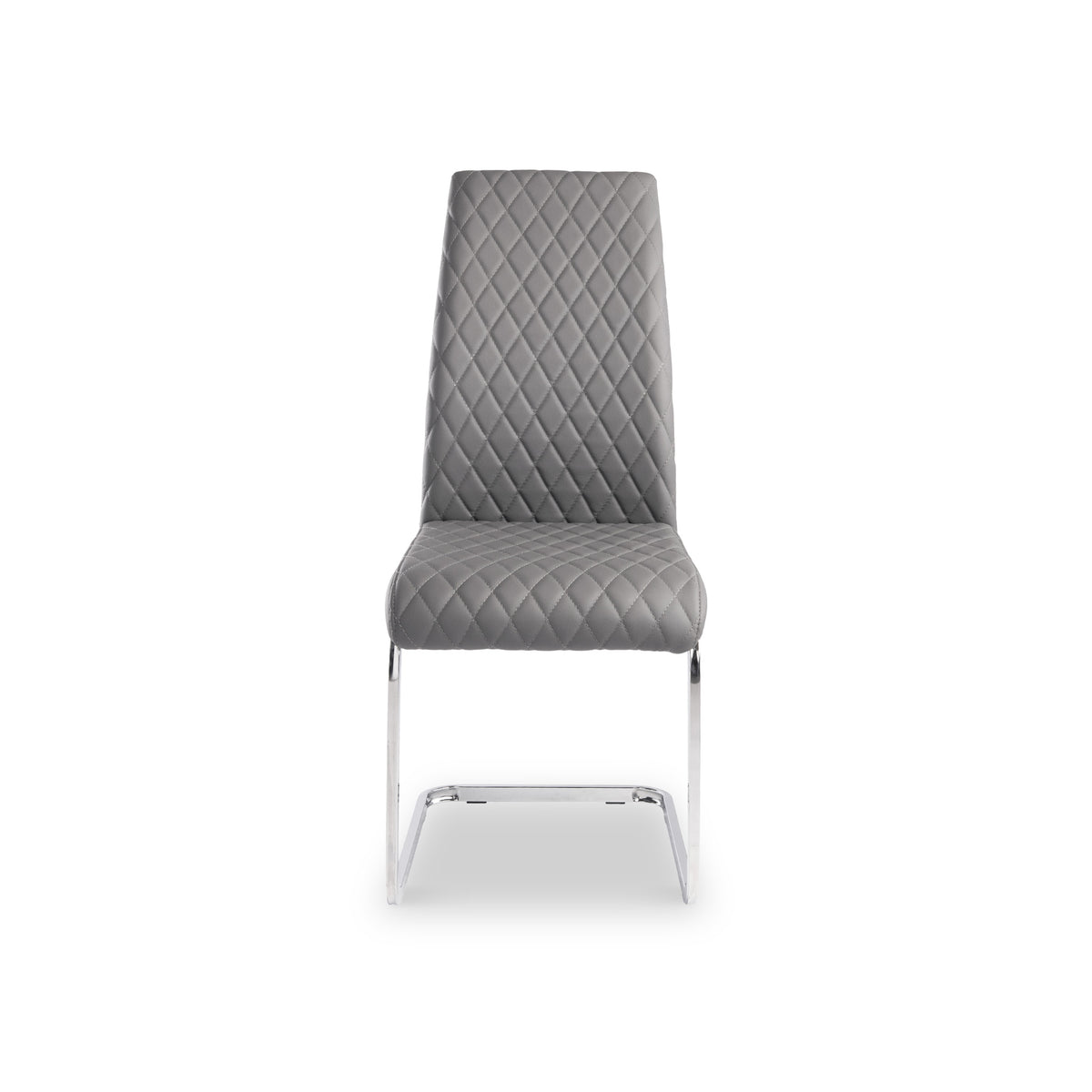 Kye Grey Faux Leather Quilted Dining Chair from Roseland Furniture