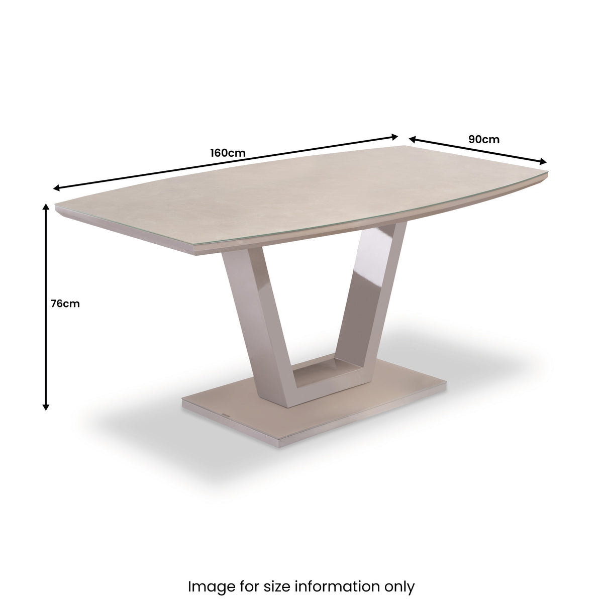 Marco Latte Gloss 160cm Rectangular Dining Table for dining room