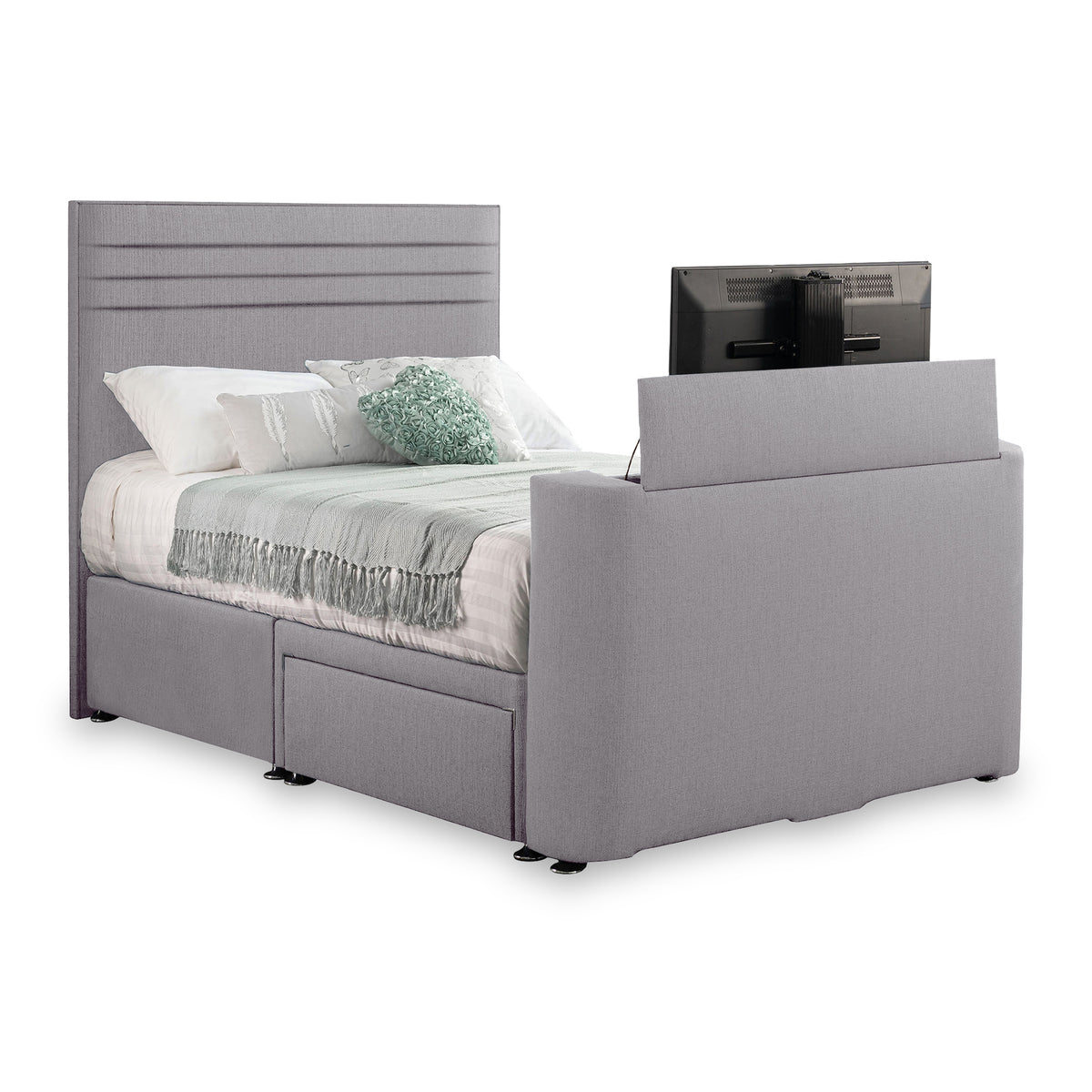 Ryton 2 Drawer Faux Linen TV Bed from Roseland