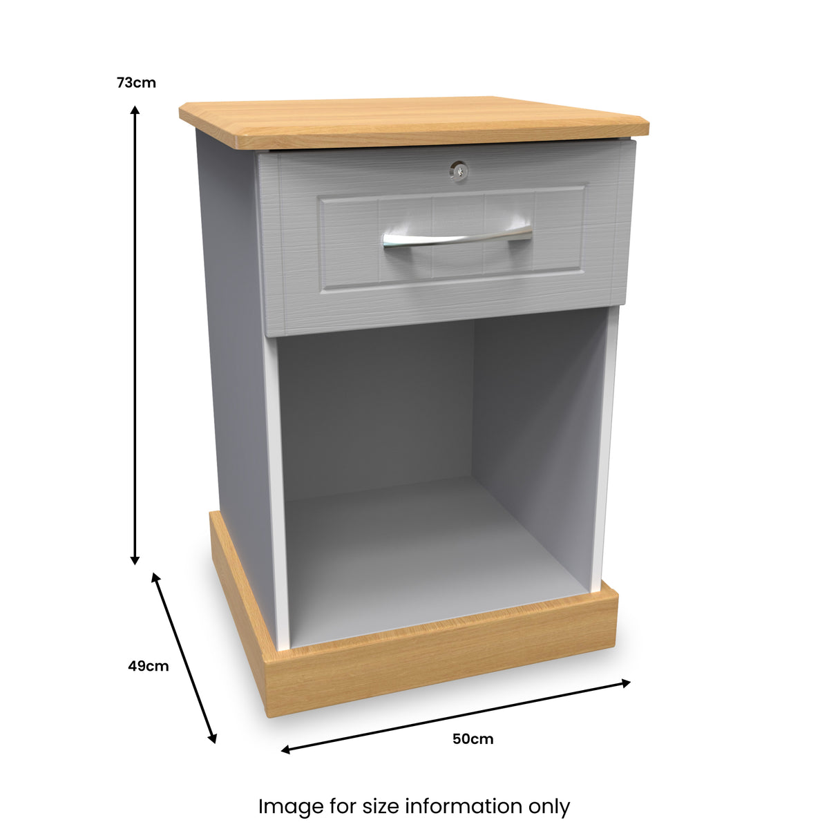Wickham-open-door-bedside-table-wlock-grey-ash from Roseland Furniture
