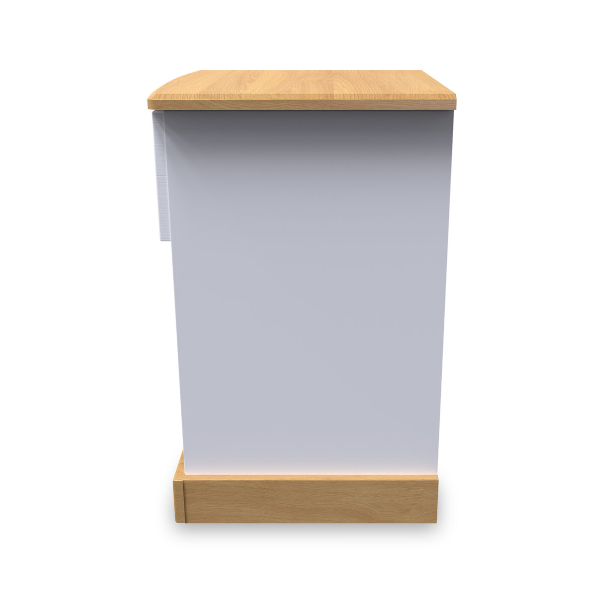 Wickham-open-door-bedside-table-wlock-white-ash Angle2 from Roseland Furniture
