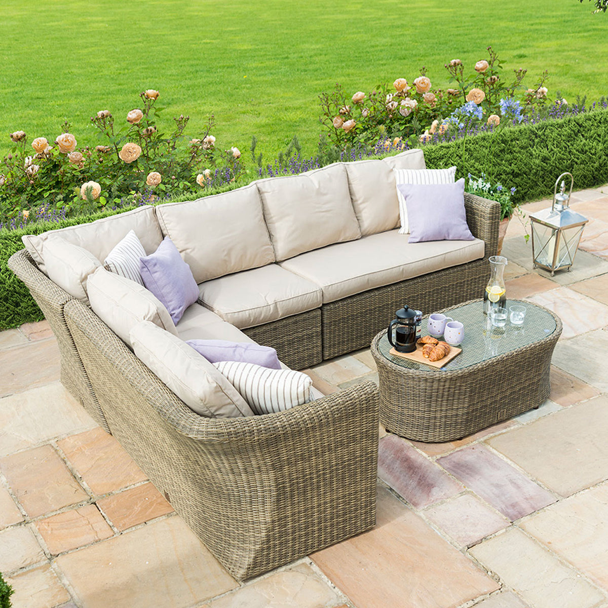 Maze Winchester Large Outdoor Rattan Corner Sofa Group