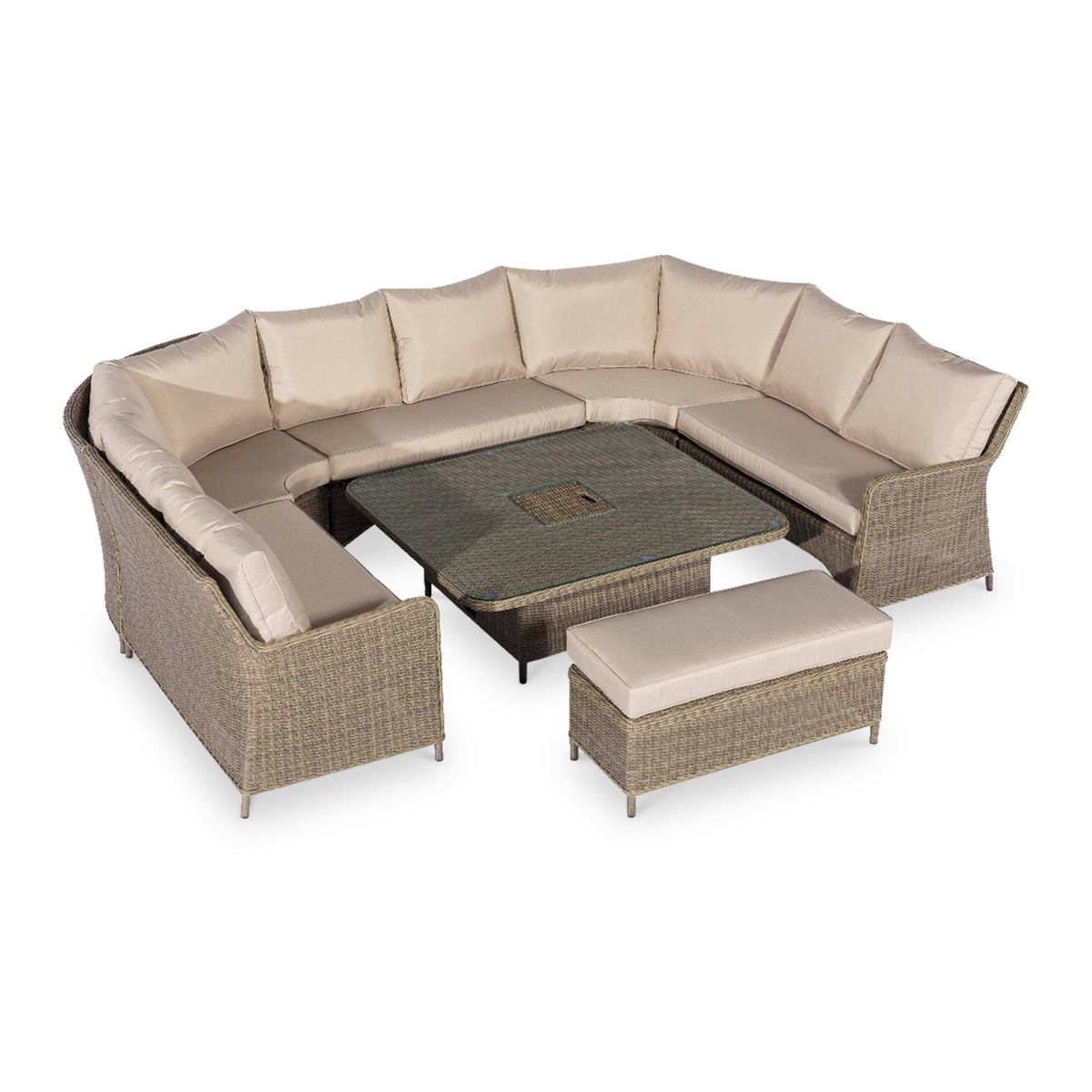 Maze Winchester Royal U-Shaped Rattan Sofa Set with Rising Table