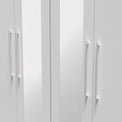 Bellamy Grey Ash Tall 4 Door 2 Central Mirrored Wardrobe from Roseland Furniture