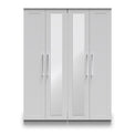 Bellamy Grey Ash Tall 4 Door 2 Central Mirrored Wardrobe from Roseland Furniture