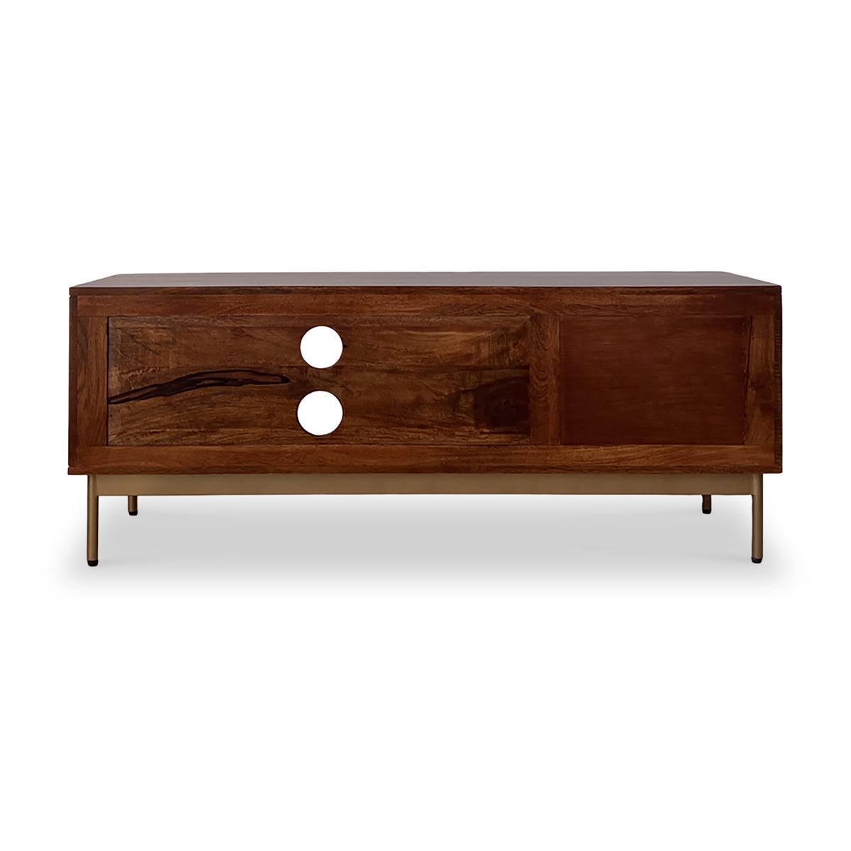 Beau Grooved Mango Wood Entertainment Center