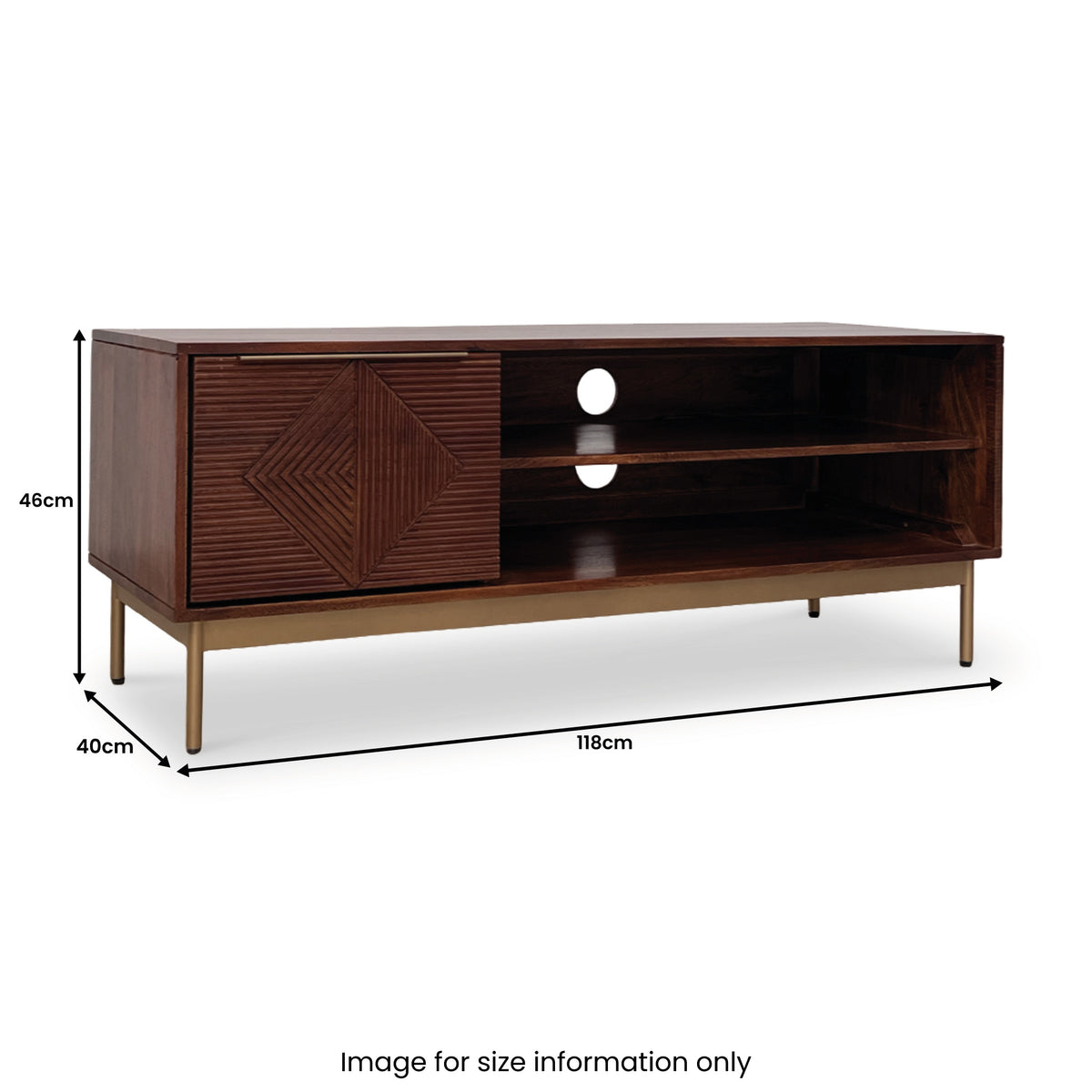 Beau Grooved Mango Wood Entertainment Center